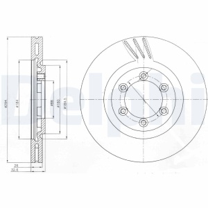 Set discuri frana (2 buc.) Fata Dreapta/Stanga potrivit SSANGYONG REXTON / REXTON II 2.7D/2.9D 04.02- - Img 3