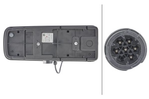 Stop spate dreapta (LED, 24V, cu intermitent, cu lumina de ceata, lumina de marșarier, cu lumina stop, lumini parcare, reflector, lumina laterala) potrivit MAN TGX I 01.14-09.21 - Img 4