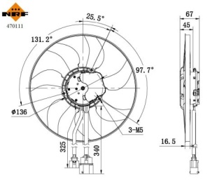 Ventilator radiator potrivit AUDI A1, A3, Q2, TT; CUPRA ATECA, FORMENTOR, LEON, LEON SPORTSTOURER; SEAT ATECA, LEON, LEON SC, LEON ST, LEON/HATCHBACK; SKODA OCTAVIA III, SUPERB III; VW ARTEON 1.4-2.5 04.12- - Img 3