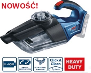 Aspirator profI, puternic, pe baterii GAS 18V-1, aspiratie maxima 60mbar, filtru HEPA, capacitate rezervor 0,7l, greutate 1,4kg, NU INCLUDE ACUMULATOR SI incarcator, FOLOSITI ACUMULATOARE Bosch 18V - Img 1
