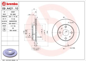 Disc frana Fata Dreapta/Stanga potrivit DAIHATSU CUORE VI, MOVE, SIRION, YRV 0.8/1.0/1.3 01.97- - Img 3