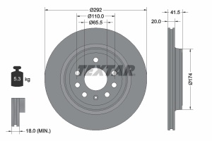 Disc frana Spate Dreapta/Stanga (fara pivot de fixare a rotii) potrivit CADILLAC BLS; CHEVROLET VECTRA; FERRARI 458; FIAT CROMA; OPEL SIGNUM, VECTRA C, VECTRA C GTS; SAAB 9-3 1.6-4.5 04.02- - Img 3