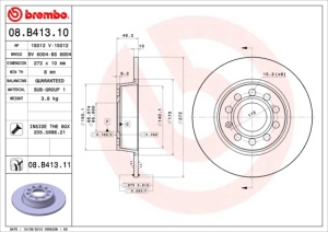 Disc frana Spate Dreapta/Stanga potrivit AUDI A1, A3, Q2, TT; CUPRA FORMENTOR, LEON, LEON SPORTSTOURER; SEAT ALTEA, ALTEA XL, ATECA, LEON, LEON SC, LEON SPORTSTOURER 1.0-Electric 05.01- - Img 3