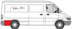 Segment aripa Spate Dreapta ( inaltime 50cm, model mediu) potrivit MERCEDES SPRINTER 2-T (B901, B902), SPRINTER 3-T (B903), SPRINTER 4-T (B904) -12.06 - Img 2
