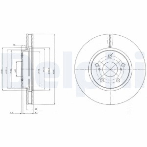 Set discuri frana (2 buc.) Fata Dreapta/Stanga potrivit LEXUS IS C, IS II, IS III; TOYOTA CROWN, MARK X I, MARK X II 2.2D-3.0 09.03- - Img 2