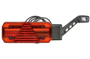 Stop spate dreapta (LED, 12/24V, cu intermitent, cu lumina de ceata, lumina de marșarier, cu lumina stop, lumini parcare, reflector triunghiular, cu lampă cu braț prelungit, lungimea cablu : 2m) - Img 1
