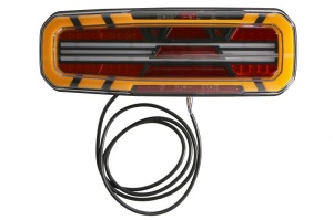 Stop spate stanga (LED, 12/24V, cu intermitent, cu far ceață, lumina de marșarier, cu stop, lumină de parcare, reflector triunghiular, lungime cablu: 2m) - Img 1