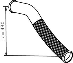 Teava esapament E-LINE potrivit DAF 85 CF, 95 XF, CF 75, CF 85, XF 95 MX265-XF355M 01.97-12.20 - Img 2
