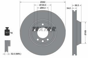 Disc frana Fata Stanga (fara pivot de fixare a rotii) potrivit AUDI Q7; PORSCHE CAYENNE, PANAMERA; VW TOUAREG 2.0-6.0D 09.02- - Img 3