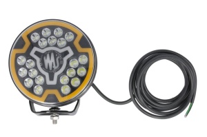 Far universal stanga/dreapta (faza lunga, LED, 12/24V, inaltime 194mm, diametru 179mm, adancime: 78mm, transparent, aluminiu, negru, lumini pozitie, lampă de degajare laterală, lungime cablu: 300mm) - Img 1
