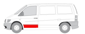 Segment reparatie usa Fata Stanga (strat, partea inferioara, inaltime 470mm) potrivit MERCEDES V (638/2), VITO (W638) 02.96-01.03 - Img 2