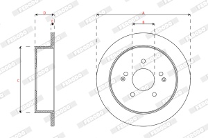Set discuri frana (2 buc.) Spate Dreapta/Stanga potrivit SSANGYONG ACTYON II, KORANDO, TIVOLI, XLV 1.6-2.2D 11.10- - Img 3