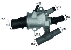 Termostat lichid racire (88°C, in carcasa) potrivit FIAT DOBLO, DOBLO/MINIVAN 1.9D 10.01- - Img 1