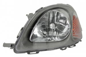 Far Stanga (halogen, H4/PY21W, electric, fara motoras, culoare insertie: gri, culoare semnalizator: alb) potrivit TOYOTA YARIS -06.03 - Img 1