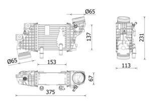 Intercooler potrivit MAN TGE; VW CALIFORNIA T6 CAMPER, CRAFTER, GRAND CALIFORNIA CAMPER, MULTIVAN T6, TRANSPORTER T6, TRANSPORTER T6 / CARAVELLE T6 2.0D 04.15- - Img 1