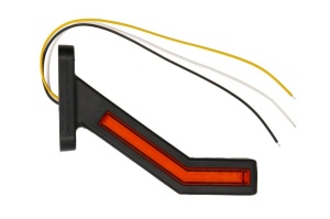 Lumina clarificare stanga, portocaliu/rosu/alb, LED, suprafata, lungime cablu 400mm, cu brat lung, 12/24V (indicator dinamic; cu functie de semnalizator spate) - Img 1