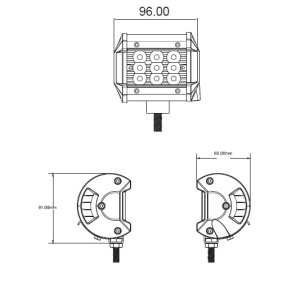 Lumina lucru (OSRAM LED, 10-30V, 27W, 2700lm, numar elemente LED: 9x3W, inaltime: 91mm, latime: 96mm, adancime: 65mm) - Img 3