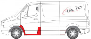 Prag auto Fata Stanga (cu element de reparatie aripii si element de reparatie VAN) potrivit MERCEDES SPRINTER 3,5-T (B906), SPRINTER 3-T (B906), SPRINTER 4,6-T (B906) - Img 2