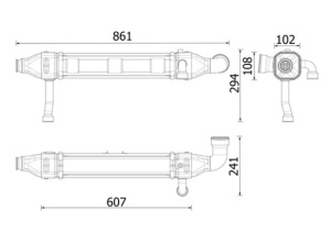 Radiator recirculare gaze esapament (861mm x 241mm x 294mm) potrivit MERCEDES ACTROS MP4 / MP5, ANTOS, AROCS; SETRA 400 OM470.903-OM470.915 07.11- - Img 3