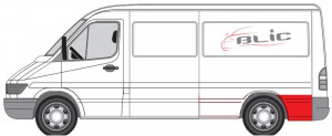 Segment aripa Spate Stanga ( inaltime 50cm, model mediu) potrivit MERCEDES SPRINTER 2-T (B901, B902), SPRINTER 3-T (B903), SPRINTER 4-T (B904) -12.06 - Img 2