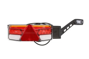 Stop spate dreapta (LED, 12/24V, cu intermitent, cu lumina de ceata, lumina de marșarier, cu lumina stop, lumini parcare, reflector triunghiular, cu lampă cu braț prelungit, indicator dinamic) - Img 1