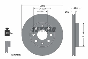 Disc frana Fata Dreapta/Stanga (fara pivot fixare roata) potrivit CHEVROLET AVEO, AVEO / KALOS, LANOS, MATIZ, SPARK; DAEWOO KALOS, LACETTI, NEXIA; DODGE NEON II 0.8-3.0D 03.95- - Img 3