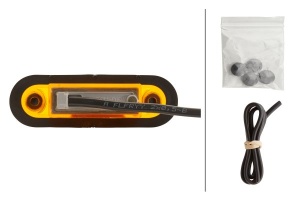 Lumina delimitare stanga/dreapta, galben, LED, inaltime 23mm; latime 79mm; adancime 26mm, surub/fixare orizontala, lungime cablu 500mm, 12/24V (IP6K6/IP6K7) - Img 2