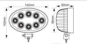 Lumina lucru (Epistar LED, 10-30V, 24W, 1920lm, numar elemente LED: 8x3W, inaltime: 90mm, latime: 142mm, adancime: 62mm) - Img 3
