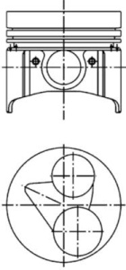 Piston (diametru 67mm, STD) potrivit KUBOTA Z482 EURO4 potrivit AIXAM 500, 500/KOMBI, A.751, CITY, COUPE, CROSSLINE, CROSSOVER, D-TRUCK, MINAUTO; KUBOTA B, K, KGP, KHP D722E/D722EBH3/Z482 - Img 2