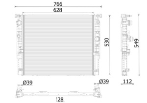 Radiator racire motor (automat) potrivit BMW 5 (G30, F90), 7 (G11, G12) 4.0/4.4/6.6 09.15-06.19 - Img 3