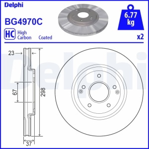 Set discuri frana (2 buc.) Fata Dreapta/Stanga potrivit SSANGYONG TIVOLI, TIVOLI GRAND, XLV 1.2-1.6LPG 03.15- - Img 2