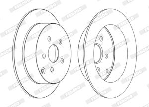 Set discuri frana (2 buc.) Spate compatibil Dreapta/Stanga potrivit PONTIAC VIBE; TOYOTA CALDINA, CELICA, OPA, PRIUS 1.5H/1.8/2.0 08.99-12.09 - Img 2