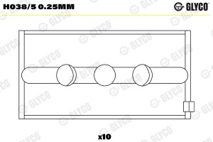 Set rulment arbore cotit (0.25, principalele directii; set) potrivit SAAB 900 I, 900 II, 9000, 9-3, 9-5 2.0-2.3ALK 01.84-12.09 - Img 2