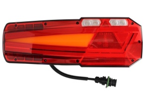 Stop spate dreapta MAVIC (LED, 12/24V, cu intermitent, cu far ceață, lumina de marșarier, cu stop, lumină de parcare, reflector triunghiular, lungime cablu: 0,5m, conector: AMP 7PIN Bayonet) - Img 1