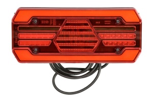 Stop spate stanga (LED, 12/24V, cu intermitent, cu far ceață, lumina de marșarier, cu stop, lumină de parcare, cu iluminare placuta, reflector, indicator dinamic, lungime cablu: 2m) - Img 1