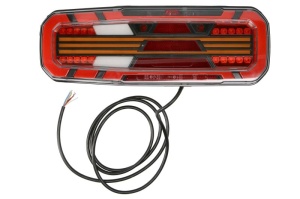 Stop spate stanga (LED, 12/24V, cu intermitent, cu far ceață, lumina de marșarier, cu stop, lumină de parcare, reflector triunghiular, semnalizator dinamic, lungime cablu: 2m) - Img 1