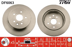 Disc frana Spate Dreapta/Stanga potrivit LEXUS GS, IS C, IS II, IS III; TOYOTA CROWN, MARK X I, MARK X II 2.2D-4.6 09.03- - Img 3