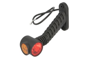 Lumina delimitare dreapta, portocaliu/rosu/alb, LED, inaltime 125mm; latime 38mm; adancime 175mm lungime cablu 500mm, pe brațul lung, 12/24V - Img 3