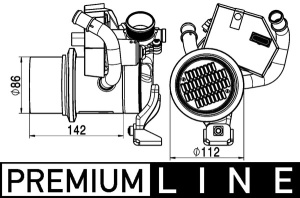 Radiator gaze evacuare potrivit AUDI A3, Q2, Q3, TT; SEAT ATECA, LEON, LEON SC, LEON ST; SKODA OCTAVIA III, SUPERB III; VW ARTEON, GOLF ALLTRACK VII, GOLF SPORTSVAN VII 1.6D/2.0D 05.11- - Img 1