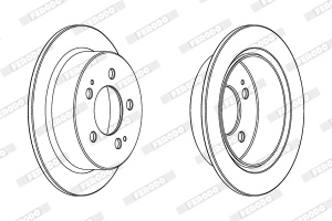 Set discuri frana (2 buc.) Spate Dreapta/Stanga potrivit SSANGYONG ACTYON I, ACTYON SPORTS I, ACTYON SPORTS II, KYRON, REXTON / REXTON II, REXTON W / REXTON 2.0D-3.2 04.02- - Img 2