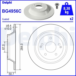 Set discuri frana (2 buc.) Spate Dreapta/Stanga potrivit SSANGYONG TIVOLI, TIVOLI GRAND, XLV 1.2-1.6LPG 04.15- - Img 2