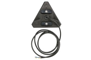 Stop spate stanga (LED, 12/24V, cu intermitent, lumina de marșarier, cu stop, lumina de parcare, cu iluminare placuta, reflector triunghiular, indicator dinamic, lungime cablu: 0,2m, 163x143x75mm) - Img 2