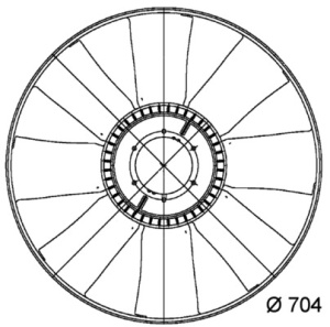 Ventilator radiator (diameter 704mm, numar lame 8) potrivit DAF 65 CF, 75 CF, 85 CF, CF 65, CF 75, CF 85 CE136C-XF315M 02.98-05.13 - Img 2