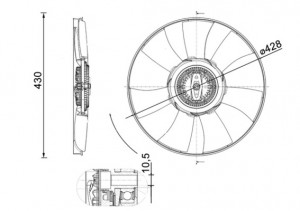 Ventilator radiator potrivit VW CRAFTER 2.0D/Electric 09.16- - Img 3