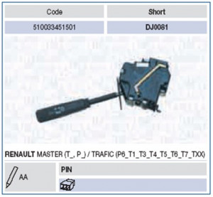 Comutator coloana directie (Claxon; lumini) potrivit RENAULT MASTER I, TRAFIC 03.80-03.01 - Img 3