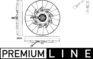 Cupla ventilator radiator (cu ventilator, 654mm, numar lame: 9, numar pini: 6) EURO 6 potrivit RVI C; VOLVO FL III D8K250-MIDS06.35.40D 10.82- - Img 1
