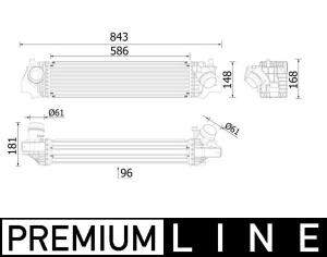 Intercooler potrivit BMW 1 (F40), 2 (F45), 2 GRAN COUPE (F44), 2 GRAN TOURER (F46), 2 GRAN TOURER VAN (F46), X1 (F48), X2 (F39), X2 (U10); MINI (F55), (F56), (F57) 1.5D/2.0/2.0D 09.13- - Img 1