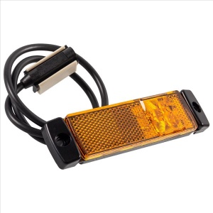 Lumina delimitare stanga/dreapta, forma: dreptunghiular, portocaliu, LED, inaltime 32mm; latime 130mm; adancime 14/130mm lungime cablu 500mm, fara prindere, 12/24V (conector: CLICK-IN, IPIP67) - Img 2