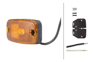 Lumina delimitare stanga/dreapta, galben, LED, inaltime 22mm; latime 111mm; adancime 75mm, surub/fixare orizontala, lungime cablu 500mm, 12/24V (IPIP67) - Img 2
