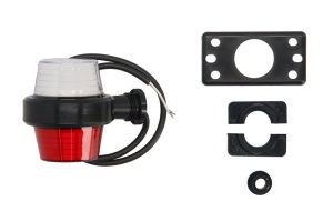 Lumina delimitare stanga/dreapta, rosu/alb, LED, inaltime 79mm; latime 87,6mm; adancime 106mm lungime cablu 600mm, brat scurt, 12/24V (tip: neon) - Img 1